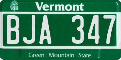 VT license plate BJA347