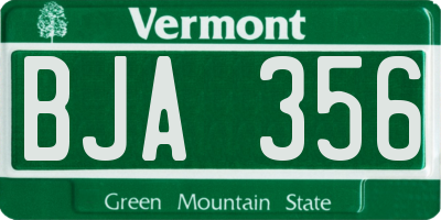 VT license plate BJA356