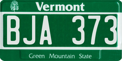 VT license plate BJA373