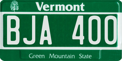 VT license plate BJA400