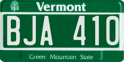 VT license plate BJA410