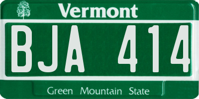 VT license plate BJA414