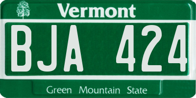VT license plate BJA424