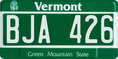 VT license plate BJA426