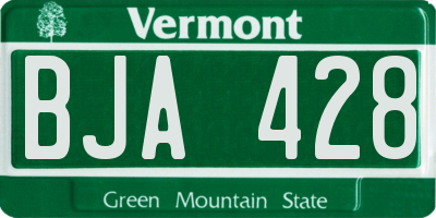 VT license plate BJA428