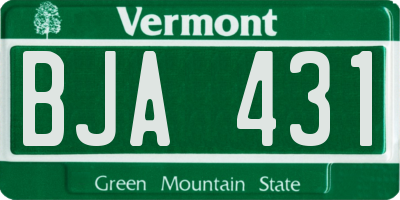 VT license plate BJA431