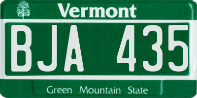 VT license plate BJA435