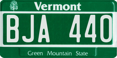 VT license plate BJA440