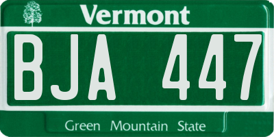 VT license plate BJA447