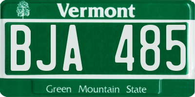 VT license plate BJA485