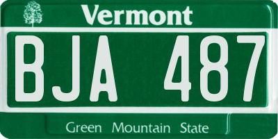 VT license plate BJA487