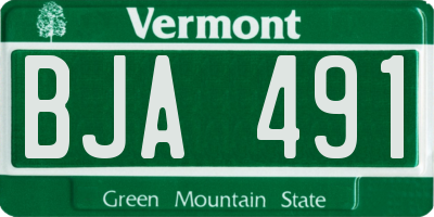 VT license plate BJA491