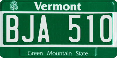 VT license plate BJA510
