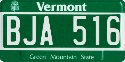 VT license plate BJA516