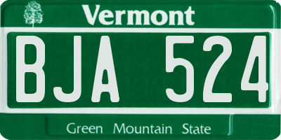 VT license plate BJA524