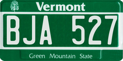 VT license plate BJA527