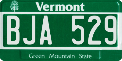 VT license plate BJA529