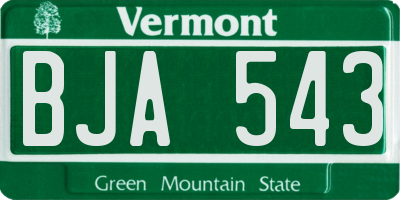 VT license plate BJA543