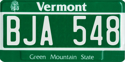 VT license plate BJA548