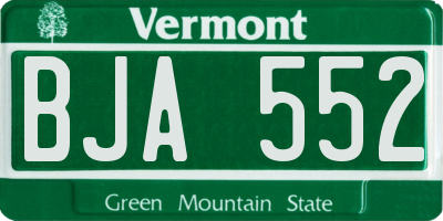 VT license plate BJA552