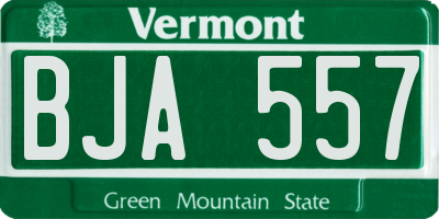 VT license plate BJA557