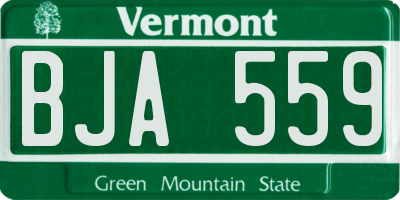 VT license plate BJA559