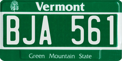 VT license plate BJA561