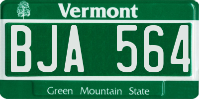 VT license plate BJA564