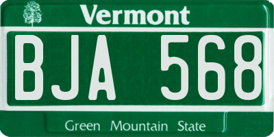 VT license plate BJA568