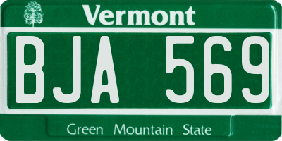 VT license plate BJA569