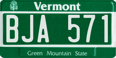 VT license plate BJA571