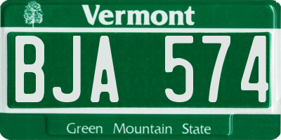 VT license plate BJA574
