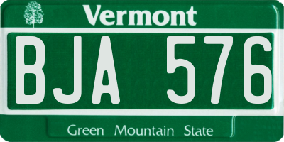 VT license plate BJA576