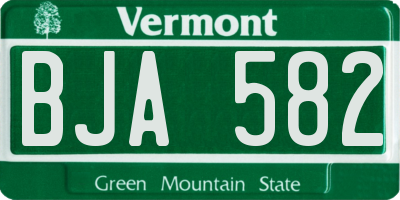 VT license plate BJA582