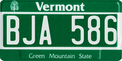 VT license plate BJA586