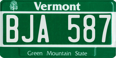 VT license plate BJA587