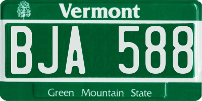 VT license plate BJA588