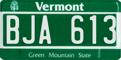 VT license plate BJA613