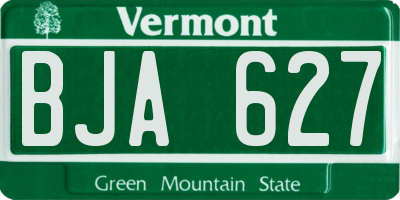 VT license plate BJA627