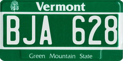 VT license plate BJA628