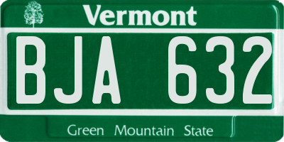 VT license plate BJA632