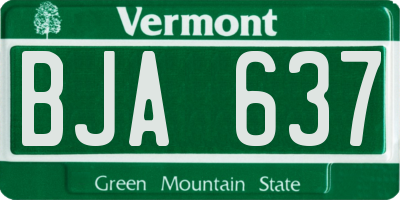 VT license plate BJA637