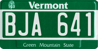 VT license plate BJA641