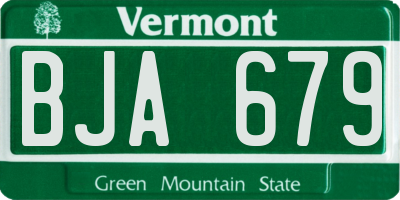VT license plate BJA679