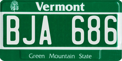 VT license plate BJA686