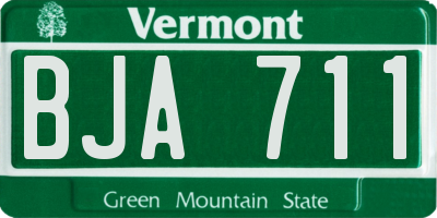 VT license plate BJA711