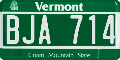 VT license plate BJA714