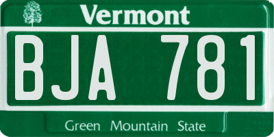 VT license plate BJA781
