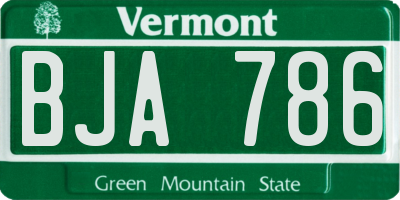 VT license plate BJA786