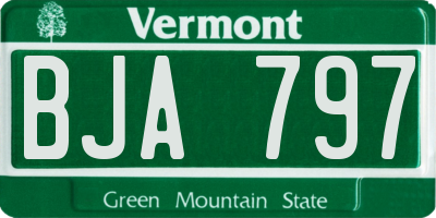 VT license plate BJA797